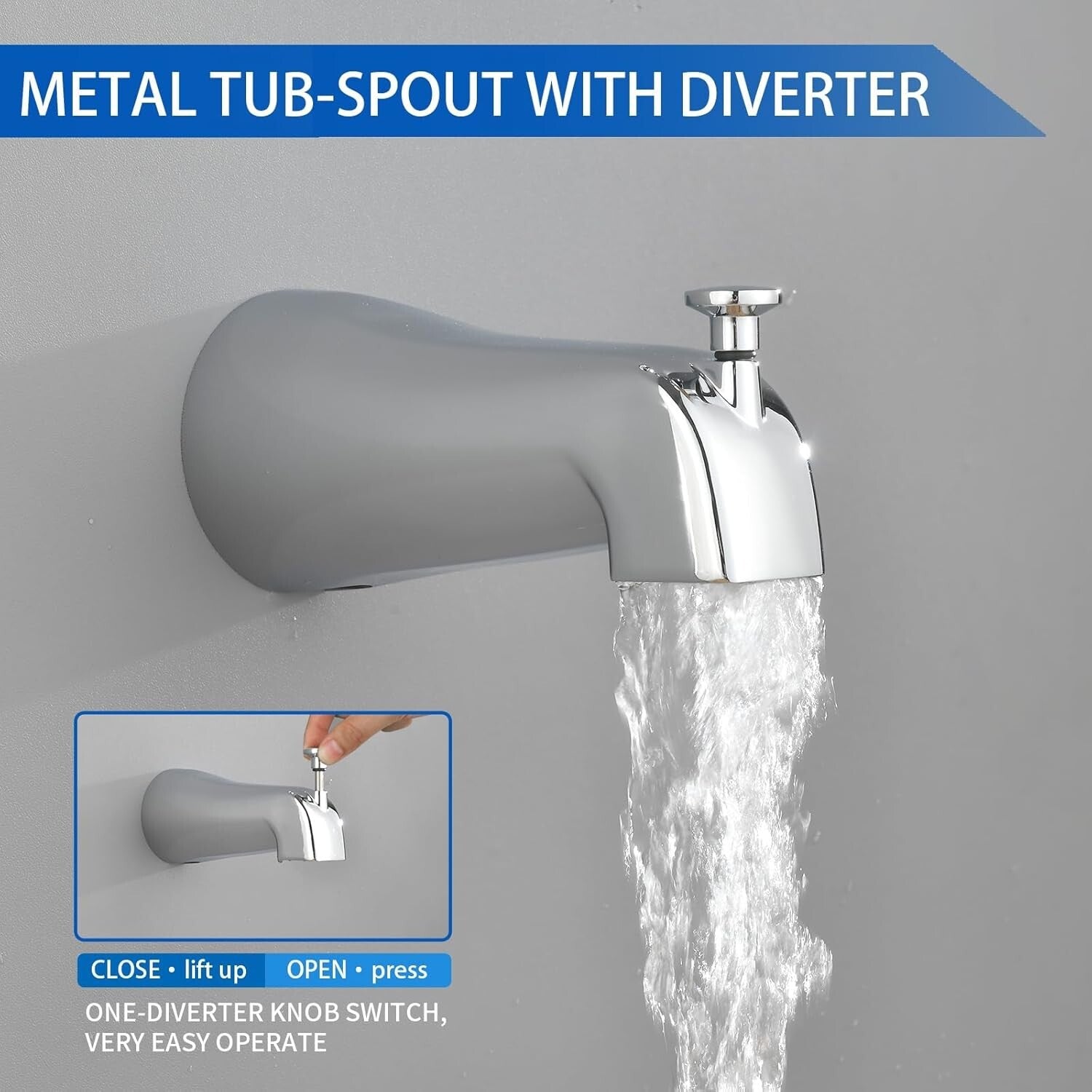 Dual Shower Faucet Set with Tub Spout - Chrome Shower Combo for Luxurious Baths