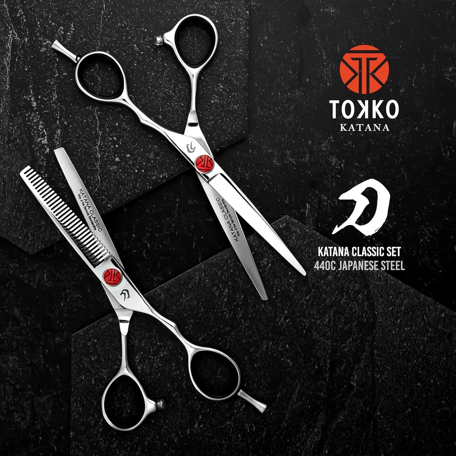 Versatile 6.5" Tokko Hair Shears - Regular and Thinning Scissors for Barbers