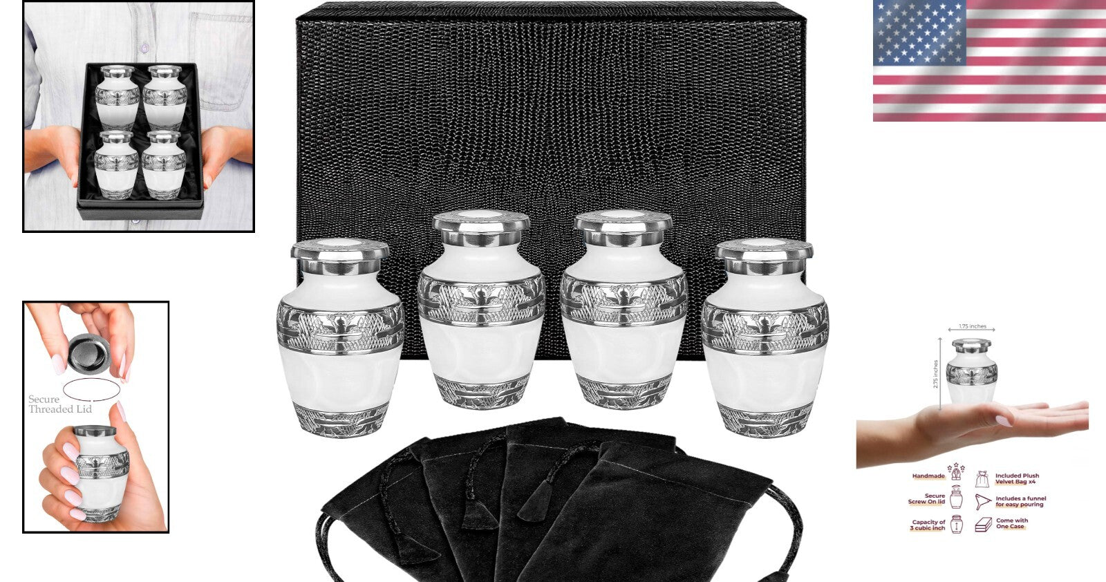 Brass Keepsake Urns with Silver Lining - Perfect for Honoring Your Loved Ones