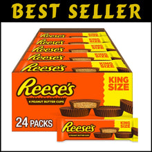 Load image into Gallery viewer, Bulk Candy Box of 24 King Size Milk Chocolate Peanut Butter Cups - Perfect Snack