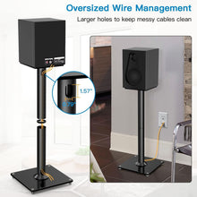 Load image into Gallery viewer, Durable Adjustable Speaker Stands with Cable Management - Perfect for Your Home