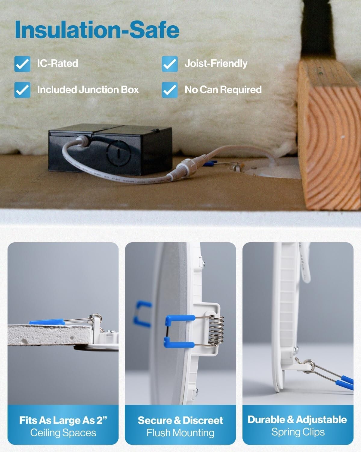 Sunco 48 Pack 6 Inch Slim LED Downlights - Dimmable & Safe Flush Mount Design