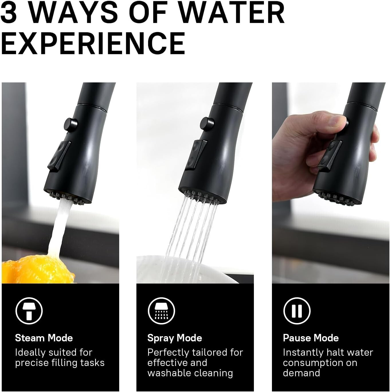 Single Handle Kitchen Faucet with Retractable Sprayer & Easy Installation