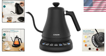 Load image into Gallery viewer, Black Electric Gooseneck Kettle: 0.8L with Precision Pour &amp; Temperature Control