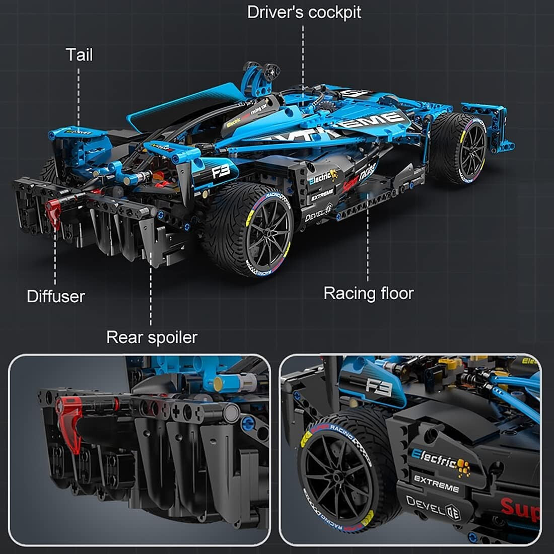 Detailed Formula 1 Racing Car Blocks Set - Perfect for Teen and Adult Collectors