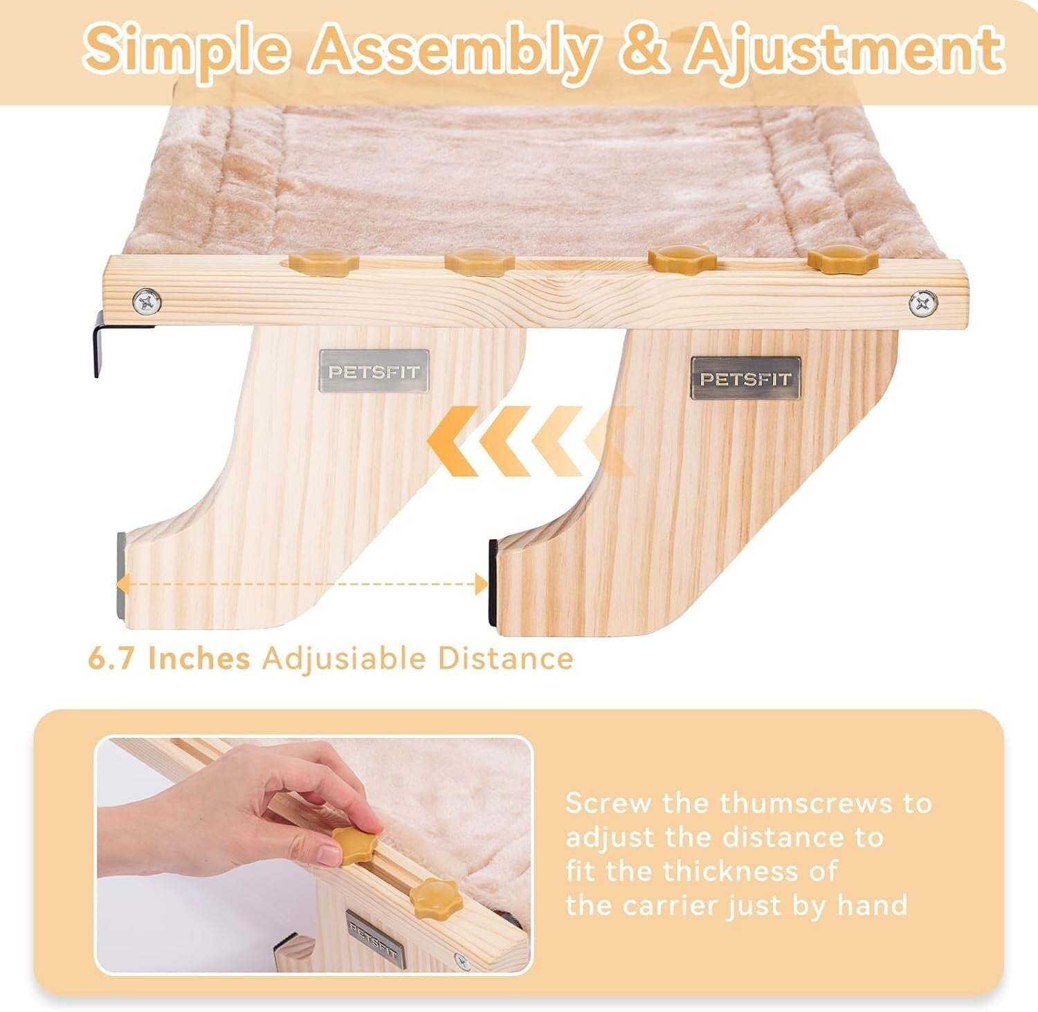 Space-Saving Cat Window Perch with Easy Assembly and Scratch-Resistant Pads