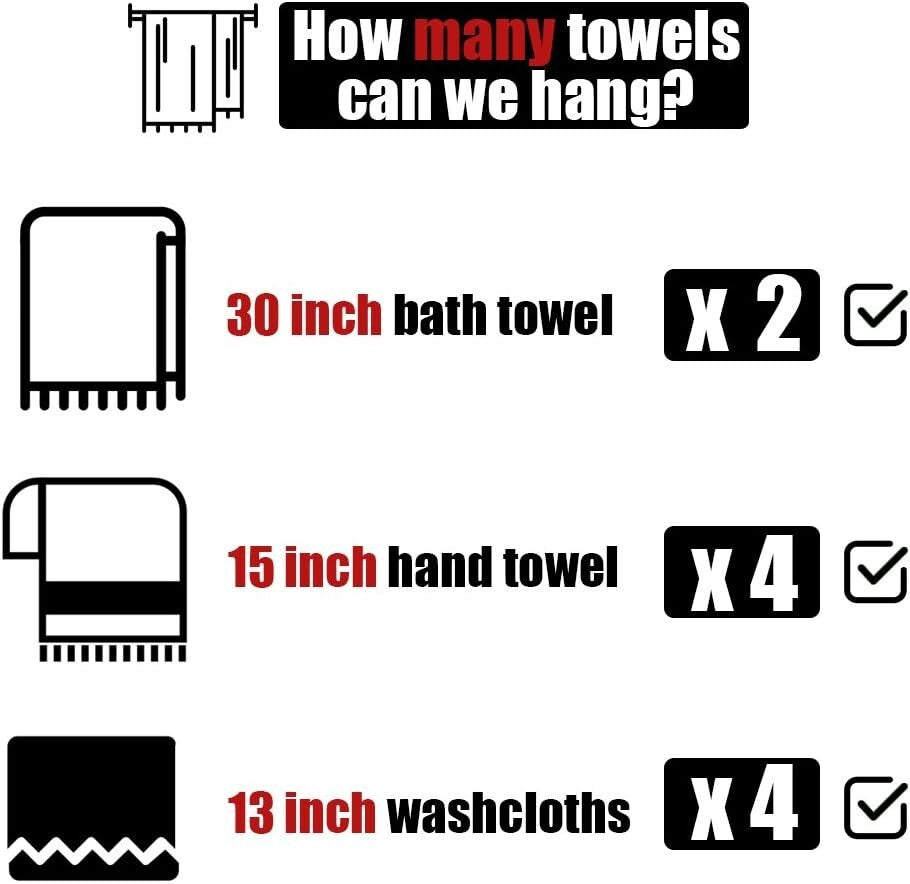 Durable Oil Rubbed Bronze Towel Rack - 30 Inch Double Bar for Bath Organization