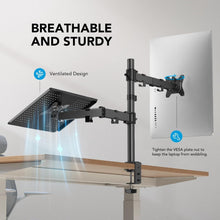 Load image into Gallery viewer, Flexible 2-in-1 Adjustable Monitor &amp; Laptop Mount with Cable Management Included