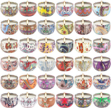Load image into Gallery viewer, Classic Floral Scented Candle Gift Set - 36 Long Burning Tins for Relaxation