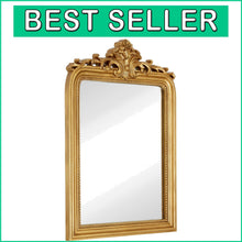 Load image into Gallery viewer, 24x36 Ornate Gold Baroque Mirror - Perfect for Bathroom or Entryway Walls