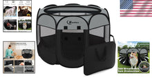 Load image into Gallery viewer, 360-Degree Views Dark Grey Puppy Playpen - Portable and Waterproof for All Pets