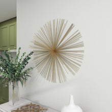 Load image into Gallery viewer, Contemporary Gold Starburst Wall Sculpture - 32" Metal Art for Living Rooms