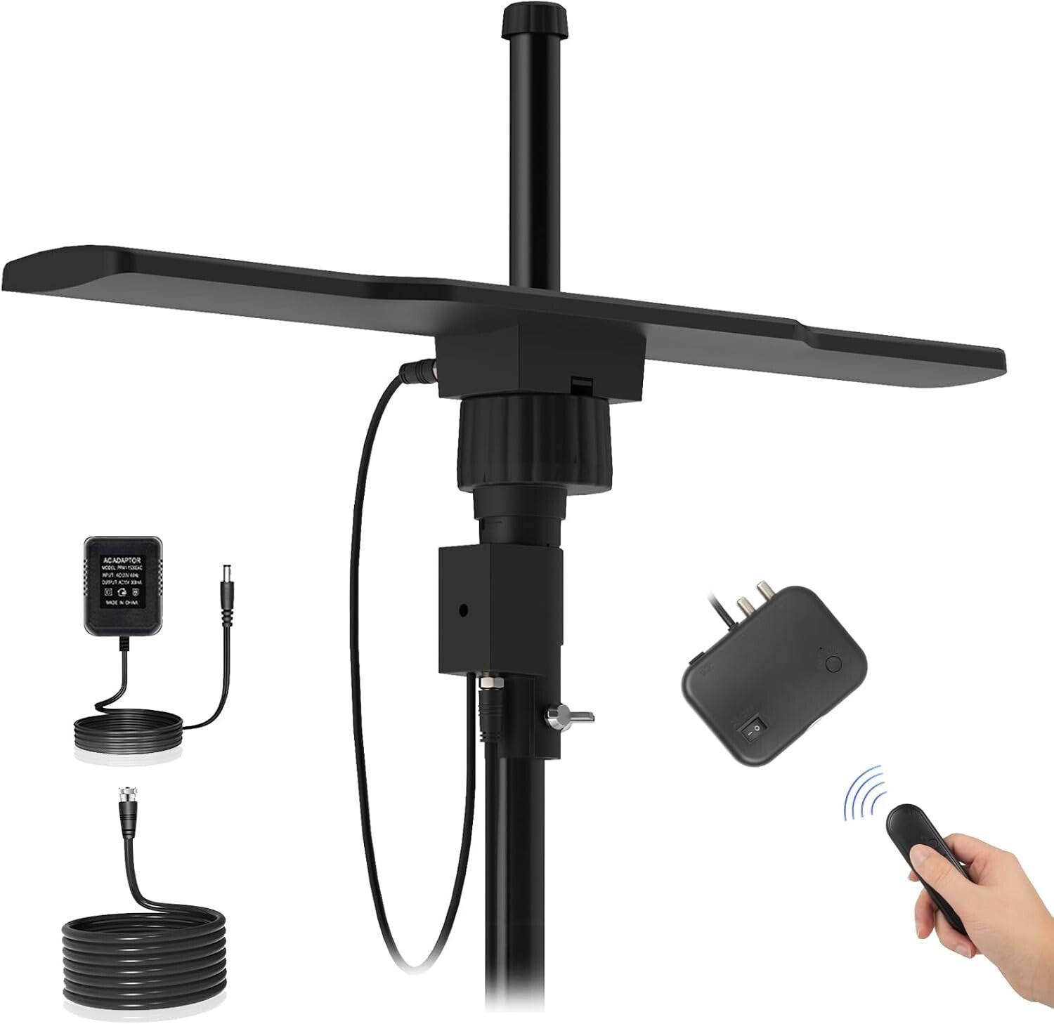 2025 Outdoor HDTV Antenna - 3000+ Miles Range with 360° Rotation, Supports 2 TVs