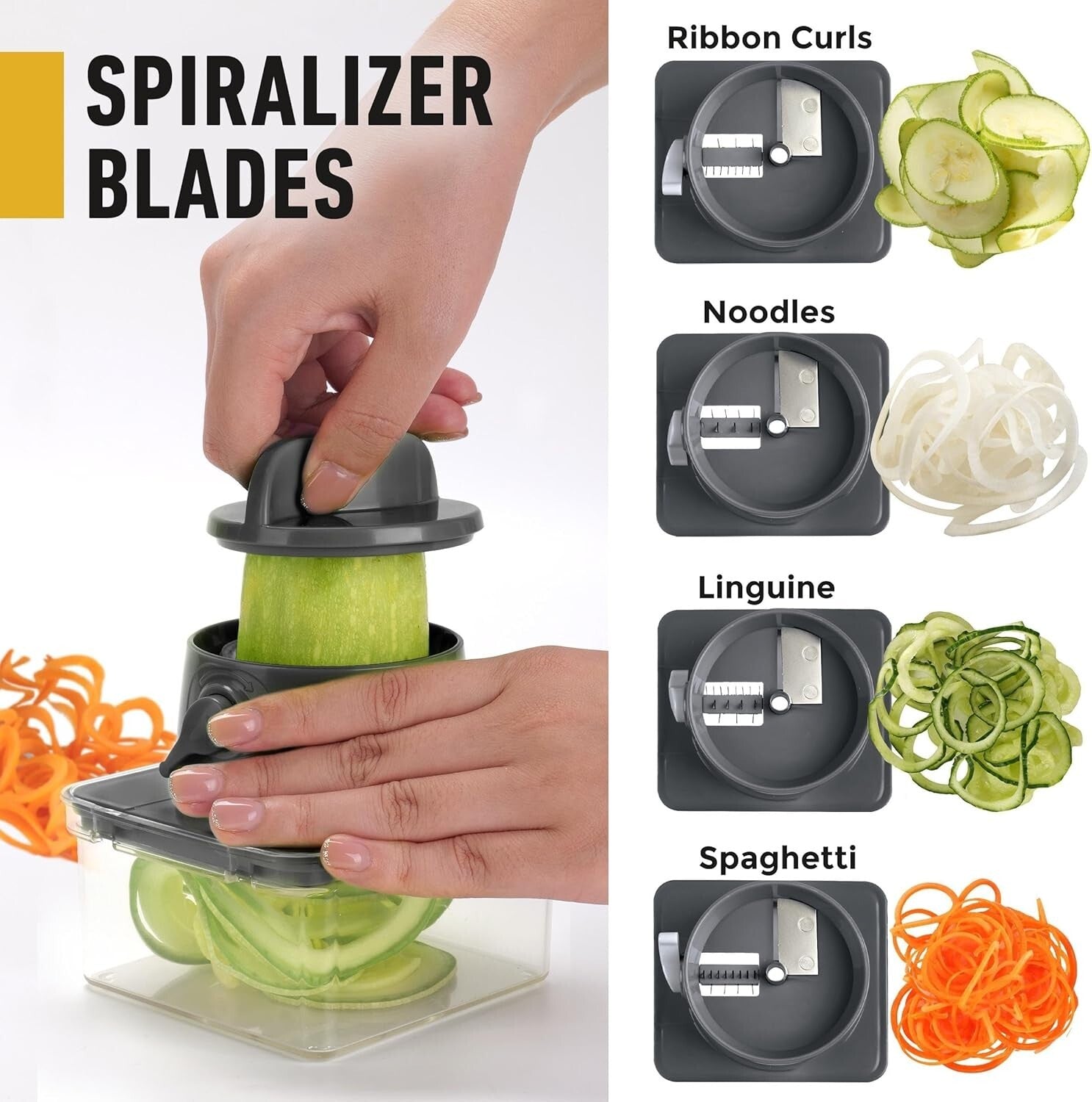 Efficient 12-Blade Mandoline Slicer with Food Container & Holder - Easy Cleanup