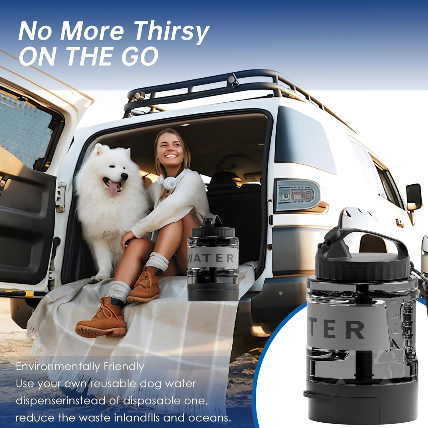 Lightweight Travel-Friendly Dog Water Bottle with Pull-Out Drinking Bowl