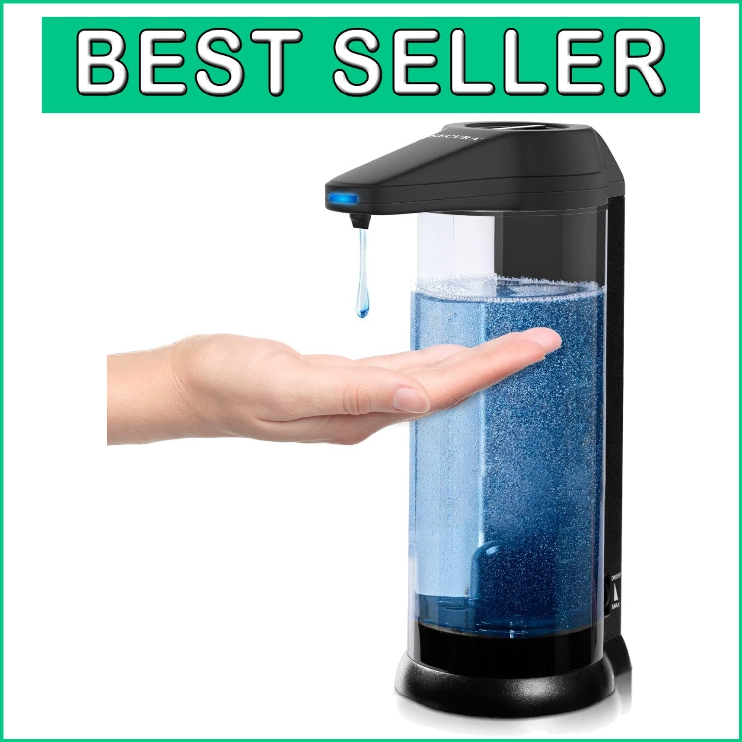 Touchless 17oz Automatic Soap Dispenser – Adjustable Volume Control in Black