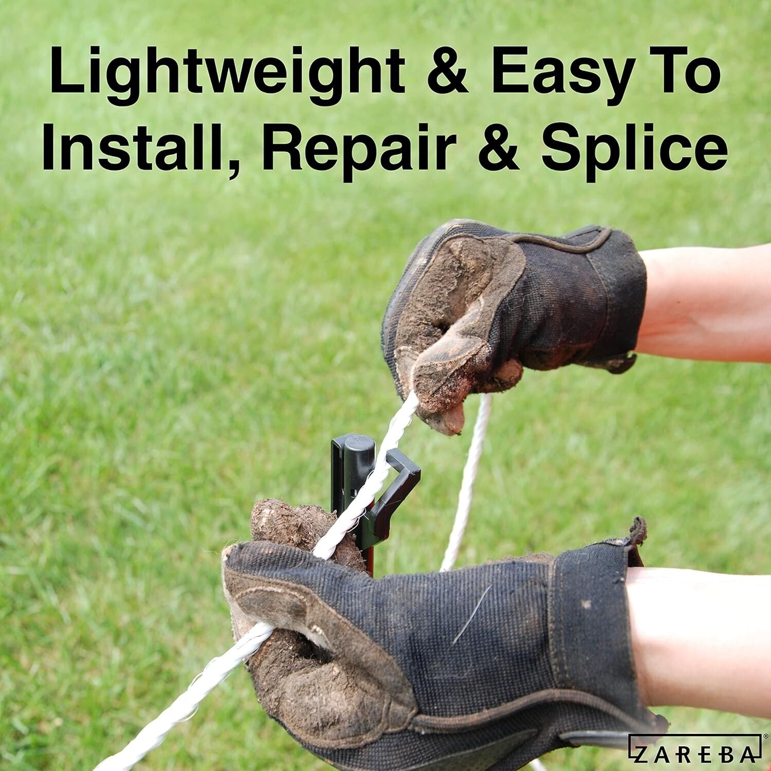 656ft Lightweight UV-Protected Electric Fencing Polyrope with 6 Aluminum Wires