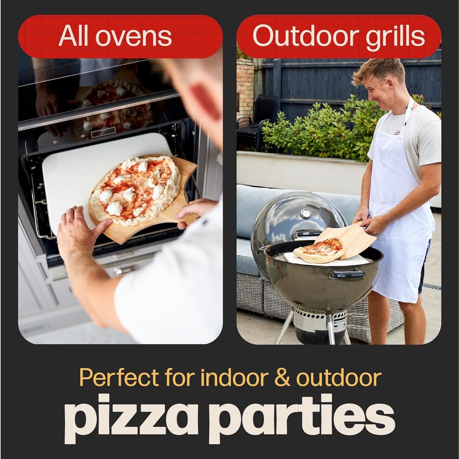 Durable Rectangular Pizza Stone 15 x 12” - Ideal for Baking & Grilling Magic