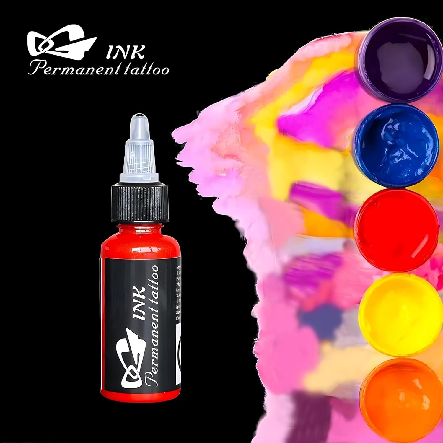 Professional Tattoo Ink Pigment Kit - 14 Colors, 1 fl oz Bottles for Skin Art