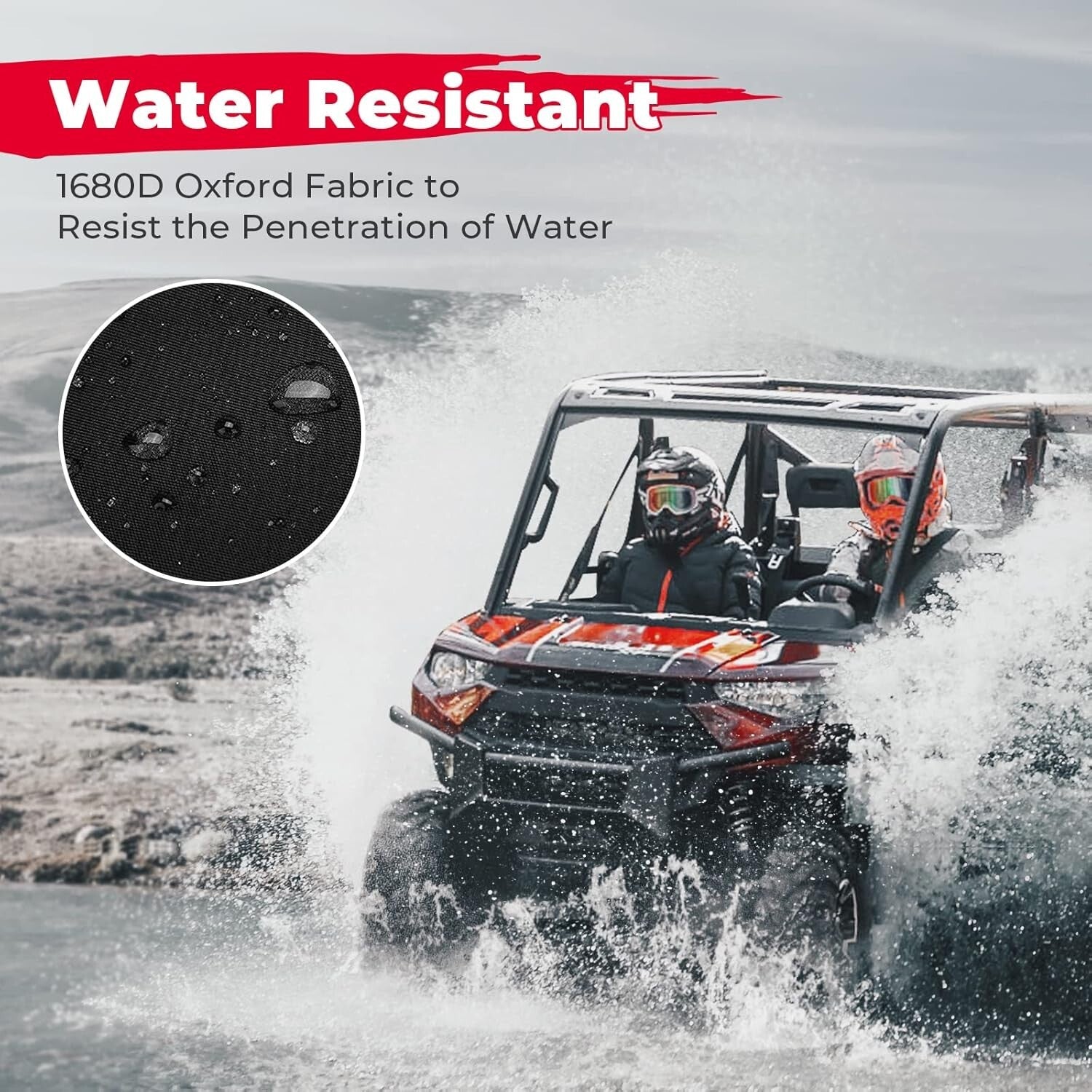 Scratch-Resistant UTV Seat Cover Set with Headrest for Polaris Ranger XP 1000