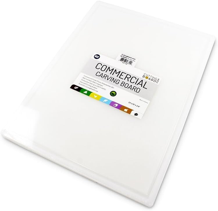 24x18 Inch Thick HDPE Cutting Board with Juice Groove - Ideal for BBQ & Grilling