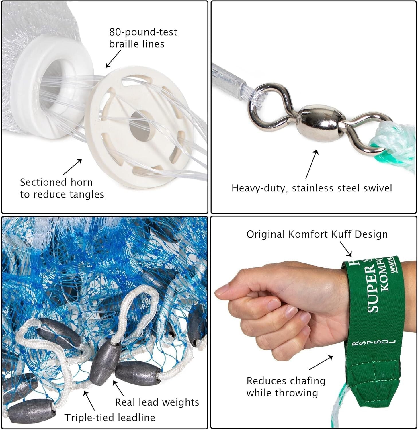 Versatile RS750L Super Spreader Net - Ideal 5' Radius for All Fishing Needs