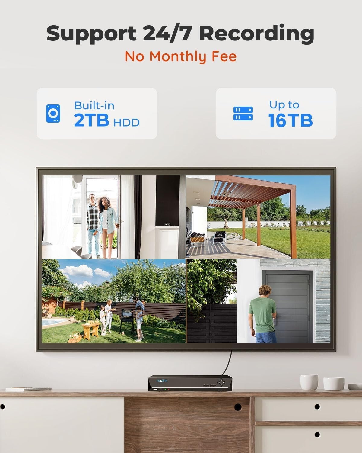 Full HD 5MP Outdoor Security System - 4 Wired Cameras, 2TB Storage & Easy Setup