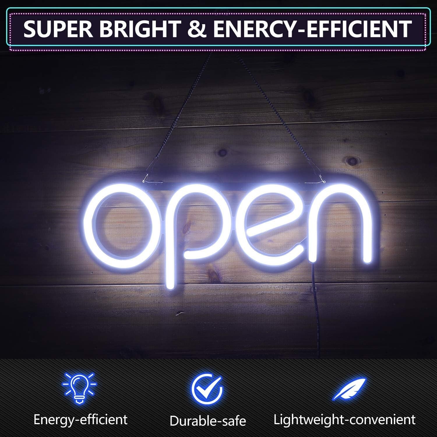 16x6 Energy-Saving LED Open Sign with Double-Sided Open/Closed Display