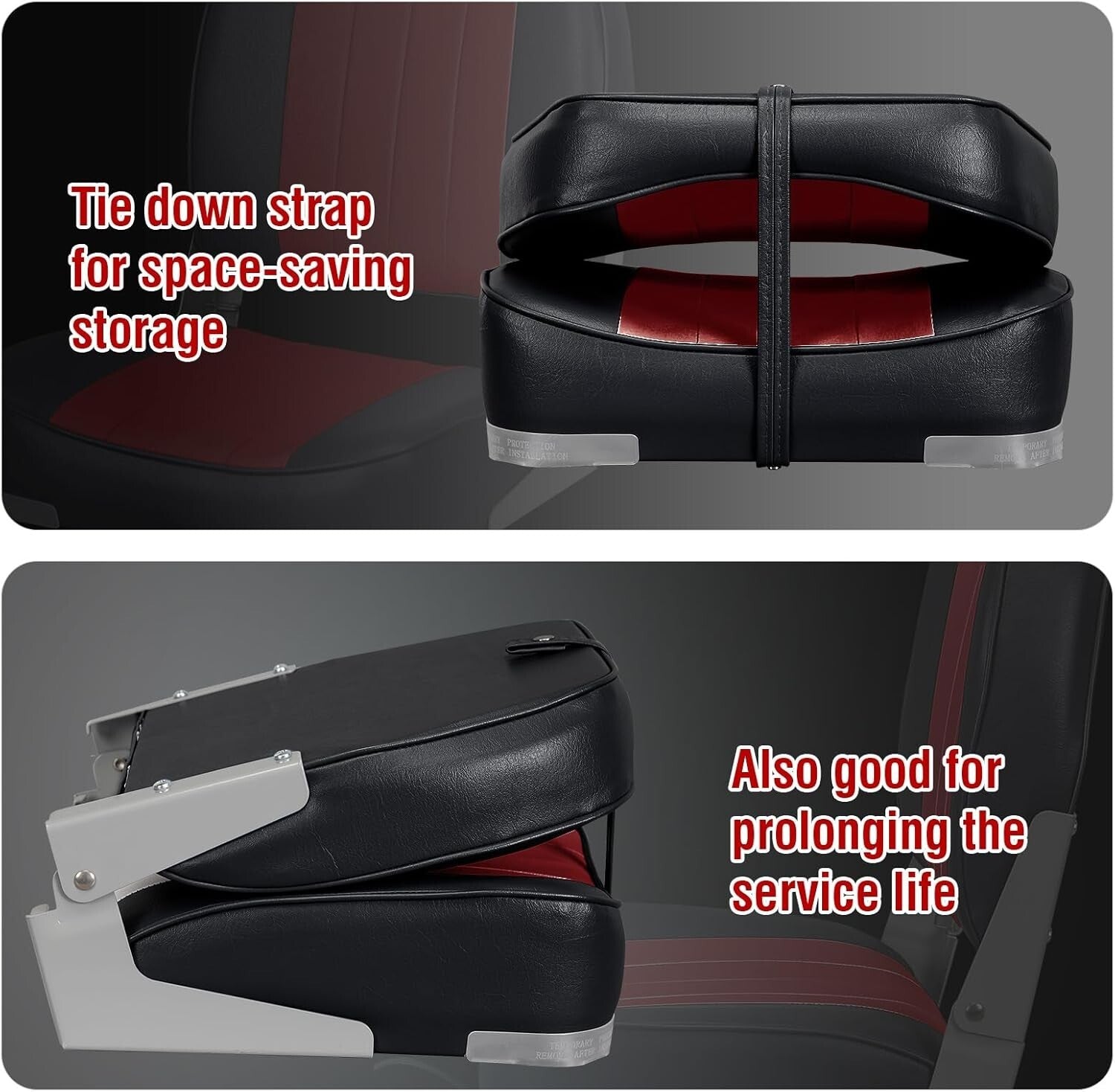 Durable Low Back Folding Boat Seats for Ultimate On-Water Comfort - 2 Seats