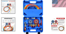 Load image into Gallery viewer, A/C Manifold Gauge Set with Durable Hoses - Ideal for Automotive Refrigerants