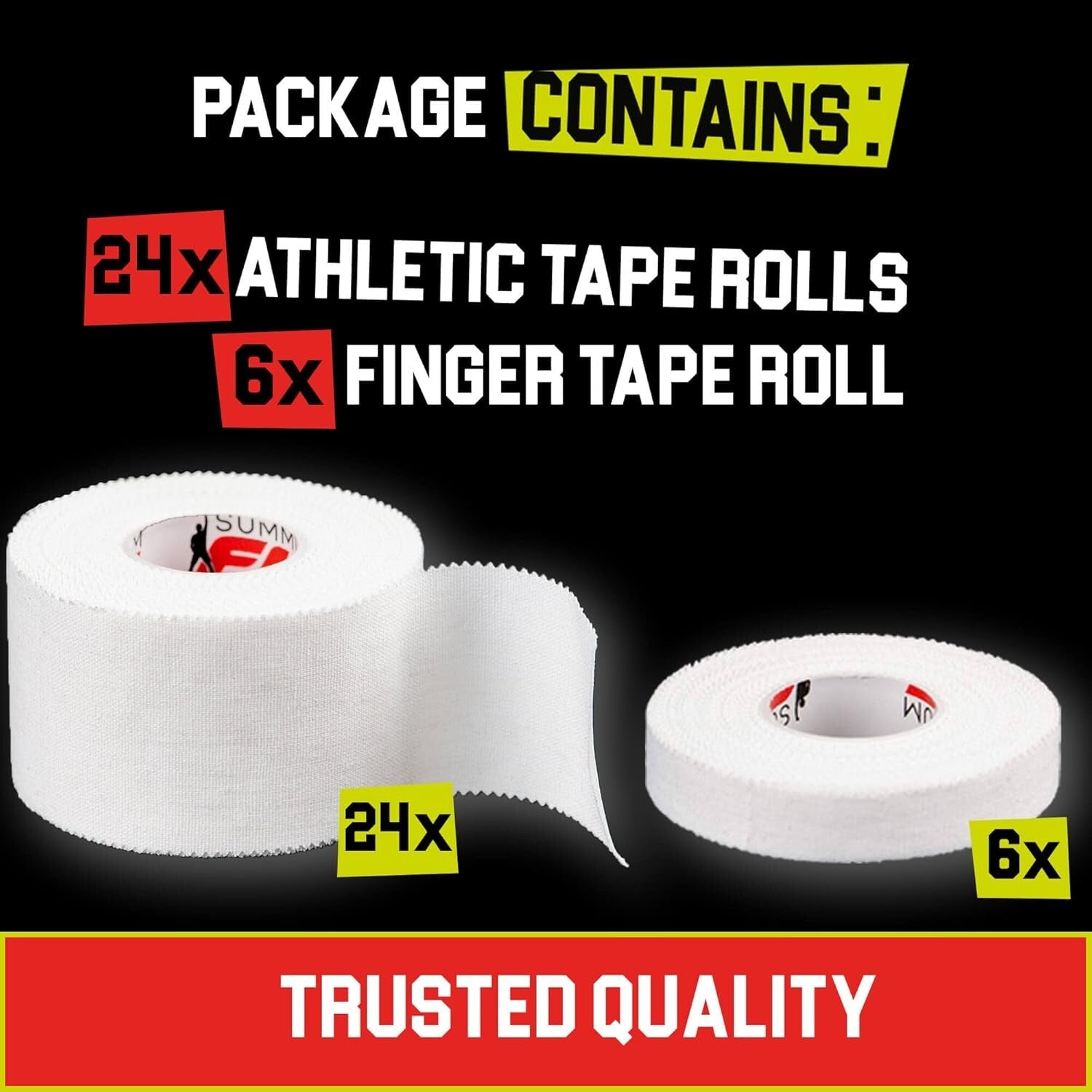 Premium Sports Tape Bundle - 24 Rolls and 6 Finger Rolls for Ultimate Protection