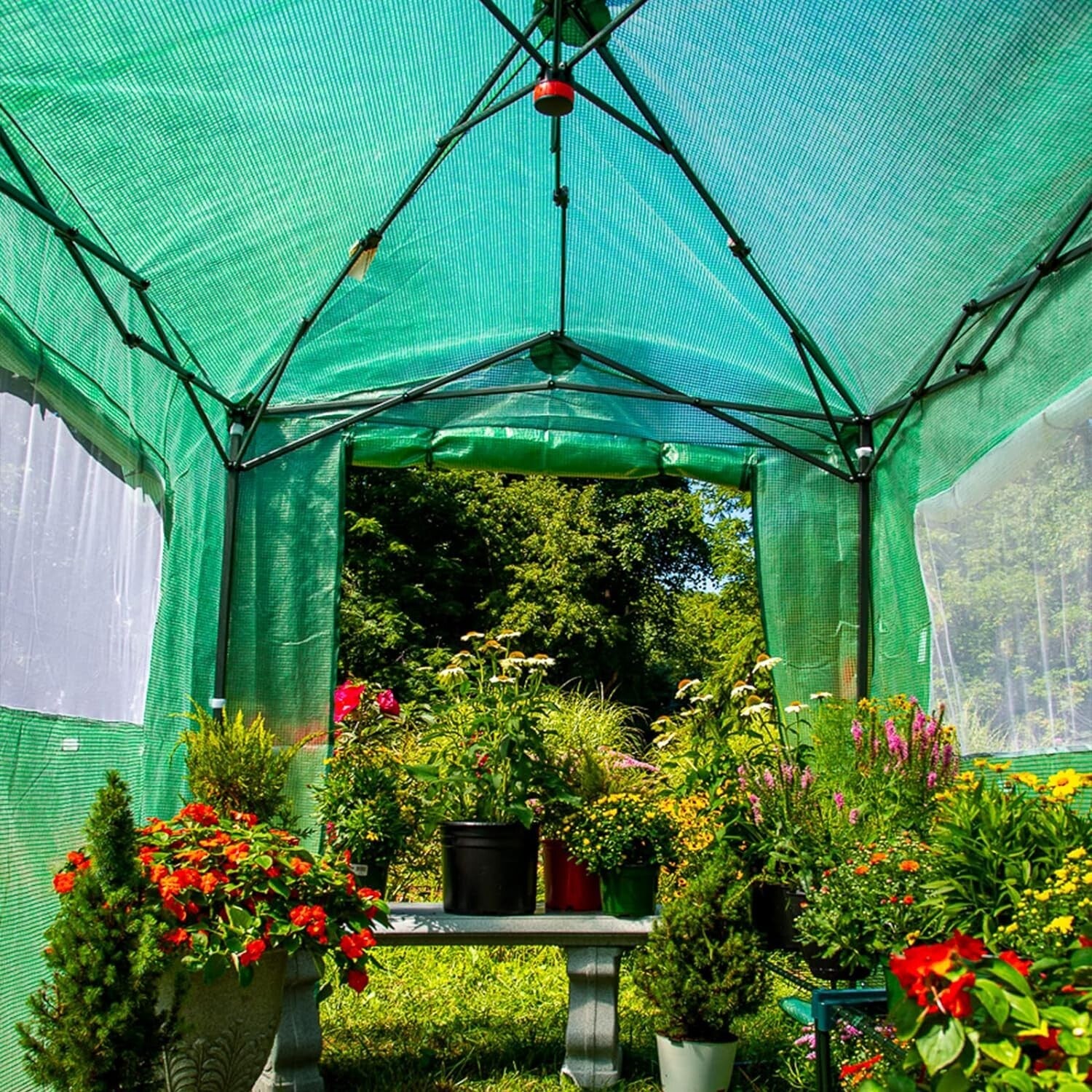 8x6 Portable Walk-In Greenhouse with Easy Setup, Zippered Doors, and Vents