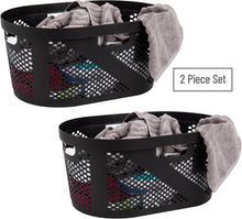Load image into Gallery viewer, Lightweight Plastic Laundry Hampers Set of 2 - 40L Capacity for Easy Storage