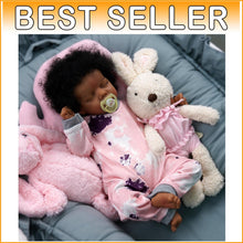 Load image into Gallery viewer, Realistic 17-Inch African American Reborn Baby Doll - Heartwarming Gift for Kids