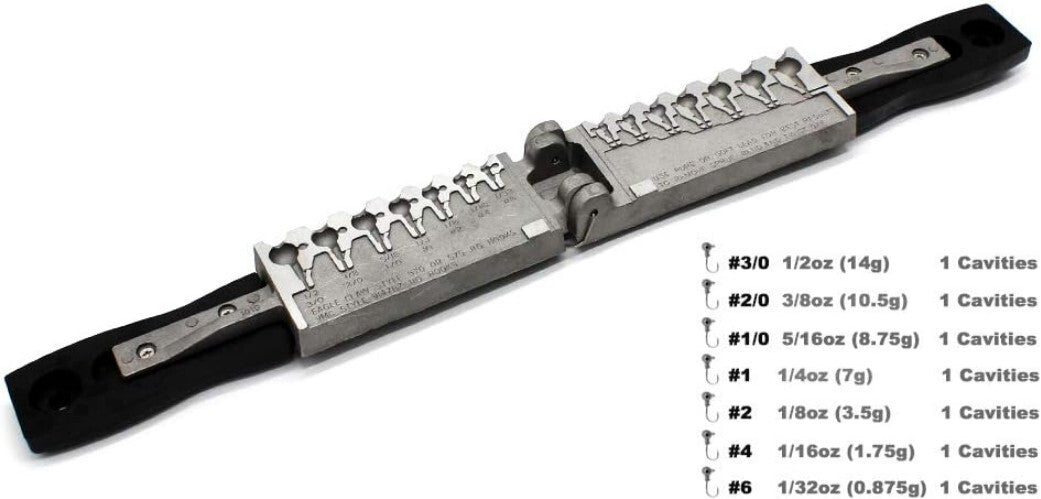 Easy-to-Use 44 pcs Fishing Sinkers Jighead Mold Kit - Multiple Weights Included