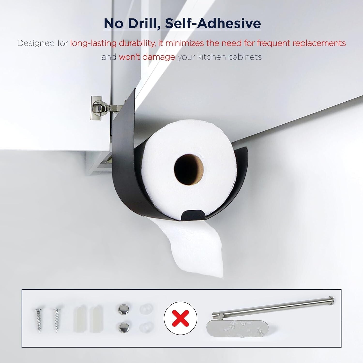 Minimalistic Paper Towel Holder - Under Cabinet Mount, Ideal for Small Spaces