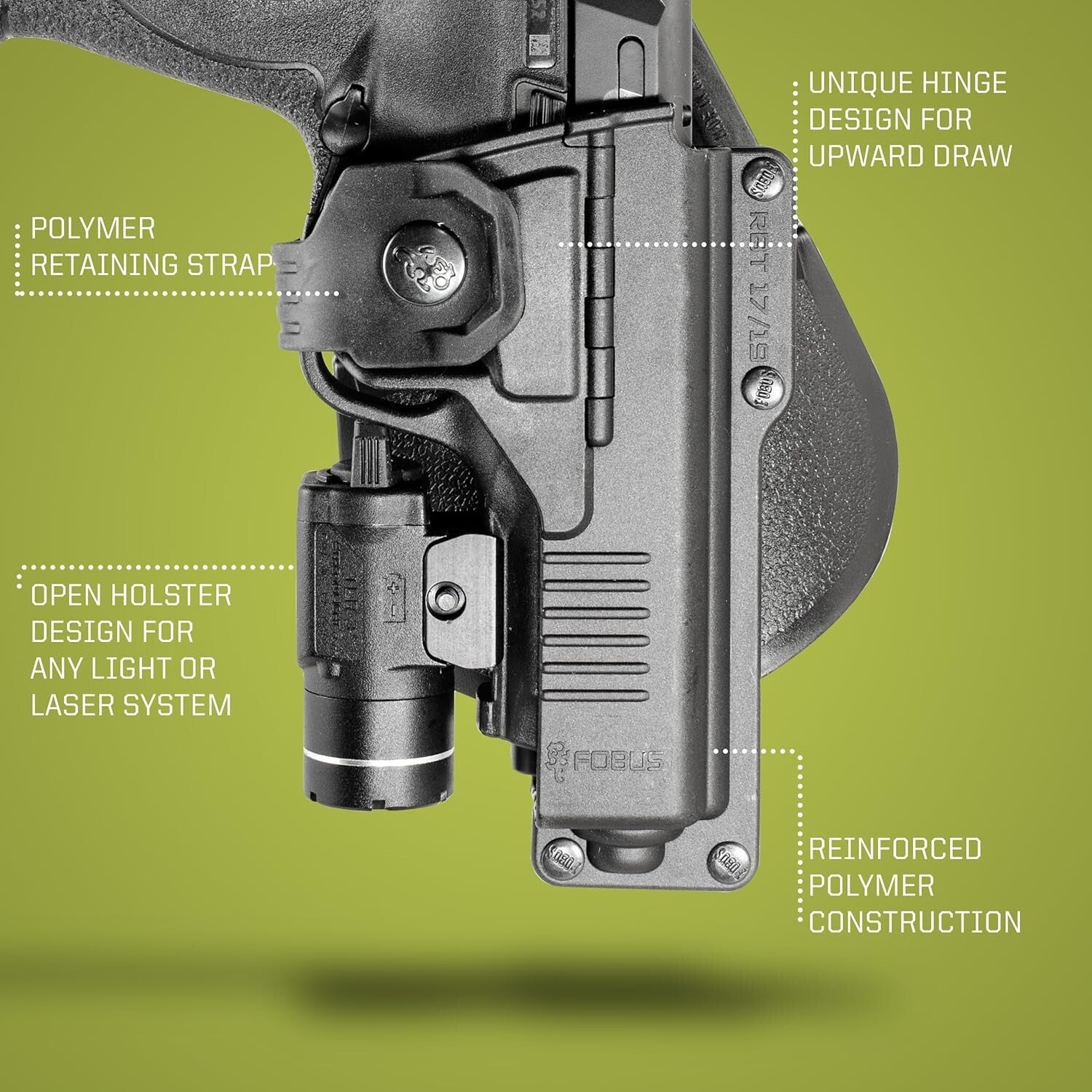 Durable Dark Grey OWB Holster for Glock 17/22/31 & M&P with Optics Support