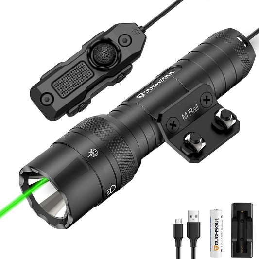 Mlok Tactical Flashlight 1250 Lumens - Rechargeable, Waterproof & Adjustable