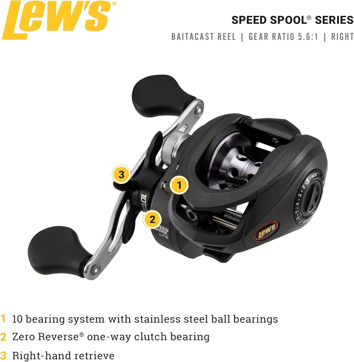 Lightweight 1 lb Baitcast Reel with Magnetic Control - Perfect for All Anglers