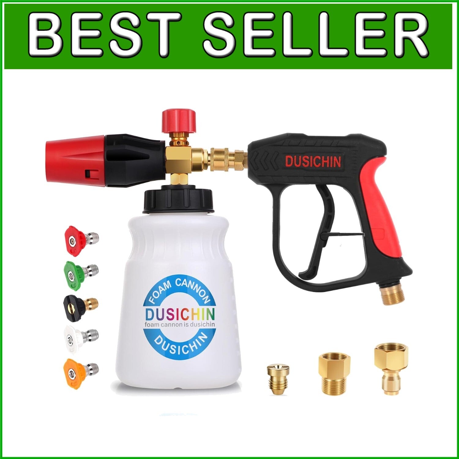 5 Nozzle Adjustable Foam Cannon for Pressure Washers - Enhanced Jet Cleaning