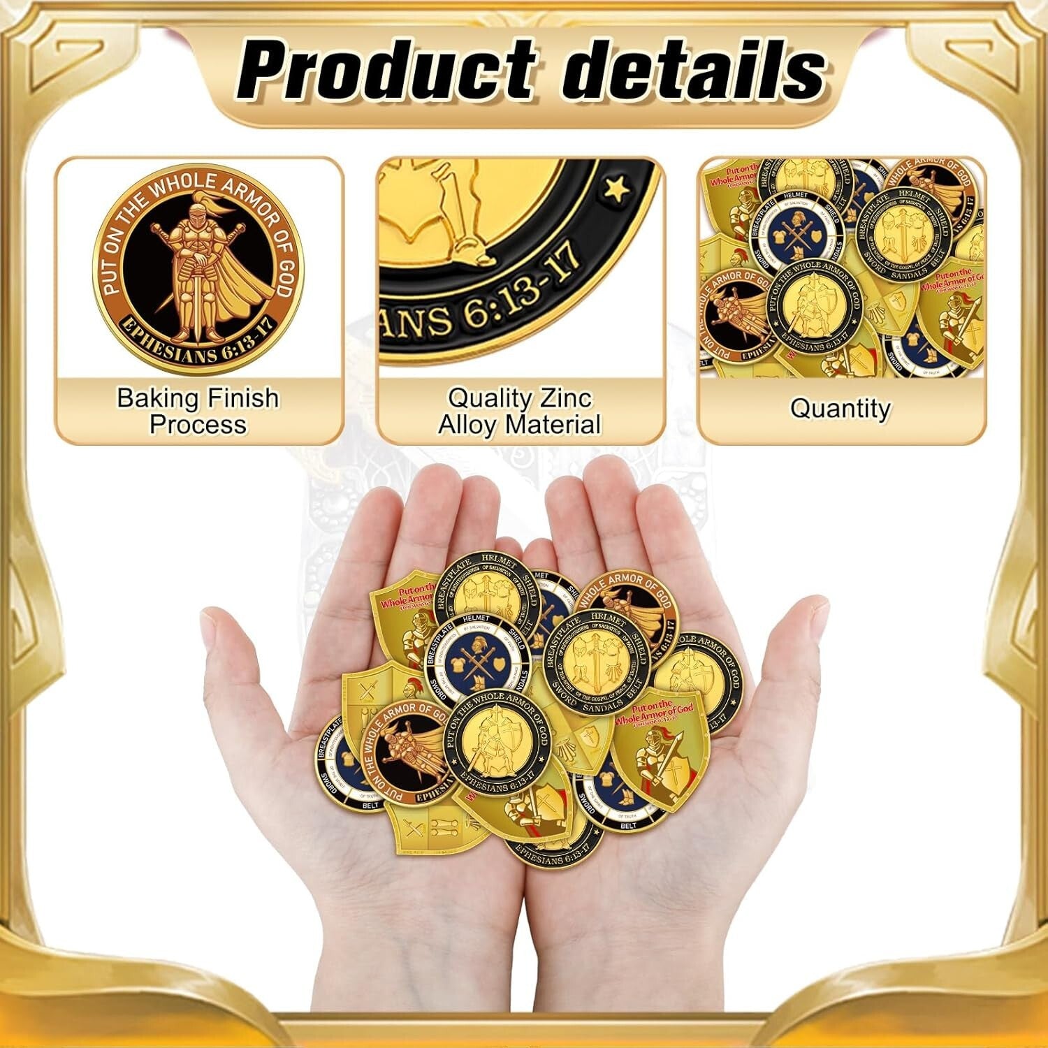 Artistic Commemorative Coins – 36 Pcs Challenge Coins for Christian Gifts