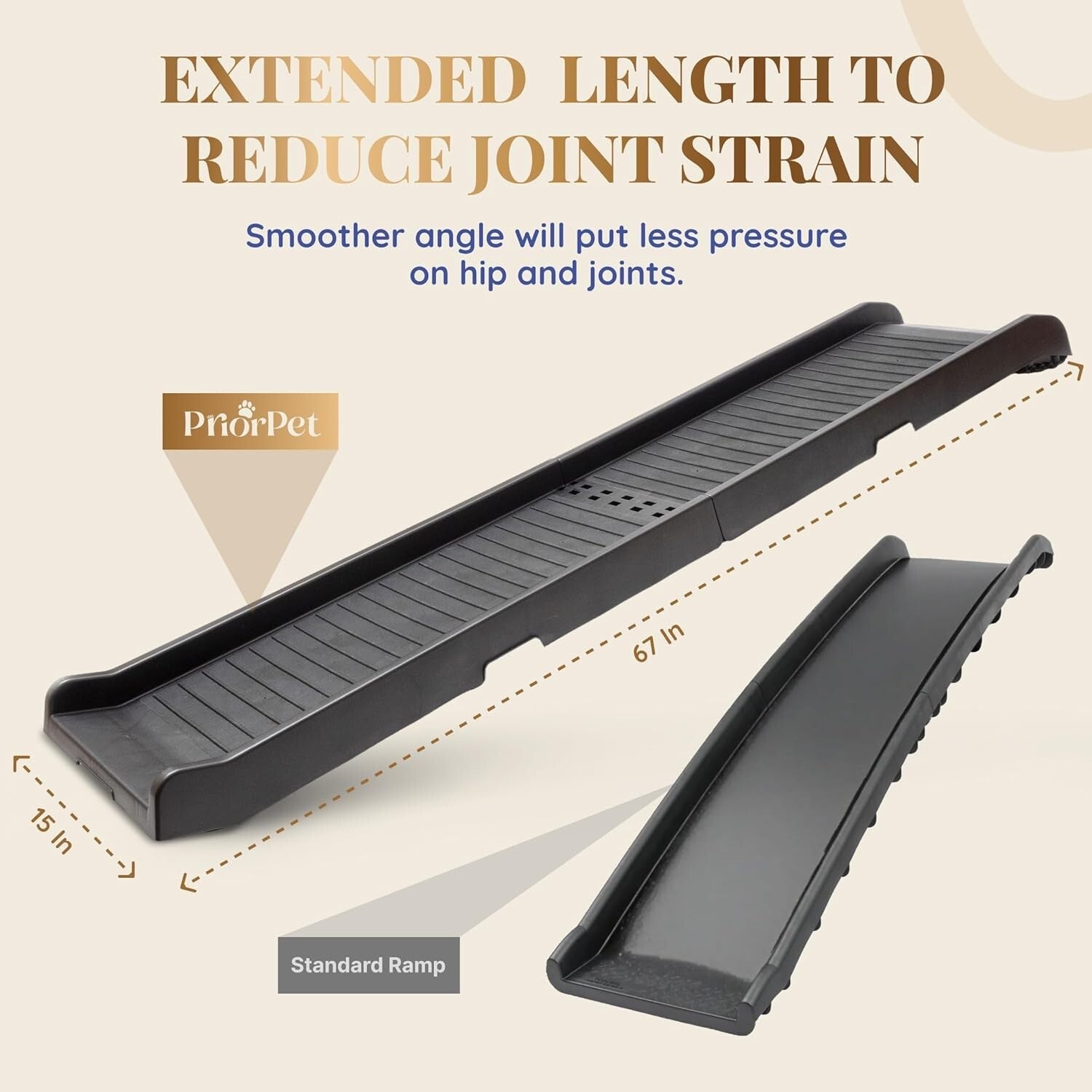 Portable 68.5” Dog Ramp for Large Dogs – Sturdy, Anti-Slip, 300 lbs Capacity