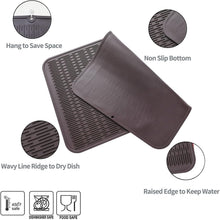 Load image into Gallery viewer, Multi-Functional Silicone Kitchen Mat - Dish Drying and Liner - Coffee Color