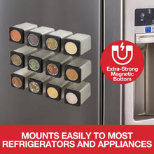 Load image into Gallery viewer, Stylish Magnetic Spice Containers - 24 Glass Jars with Easy Open Lids