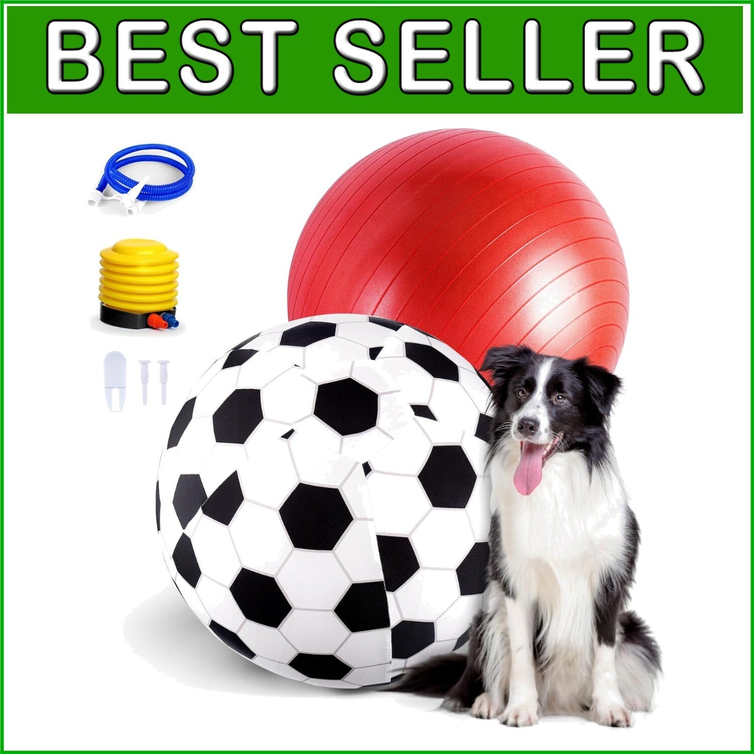 Durable 20" Herding Ball for Dogs with Cover & Pump - Perfect for Active Play