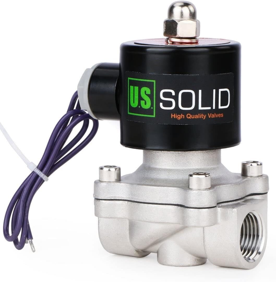 Compact 1/2" Stainless Steel 12V DC Solenoid Valve - Ideal for DIY Projects