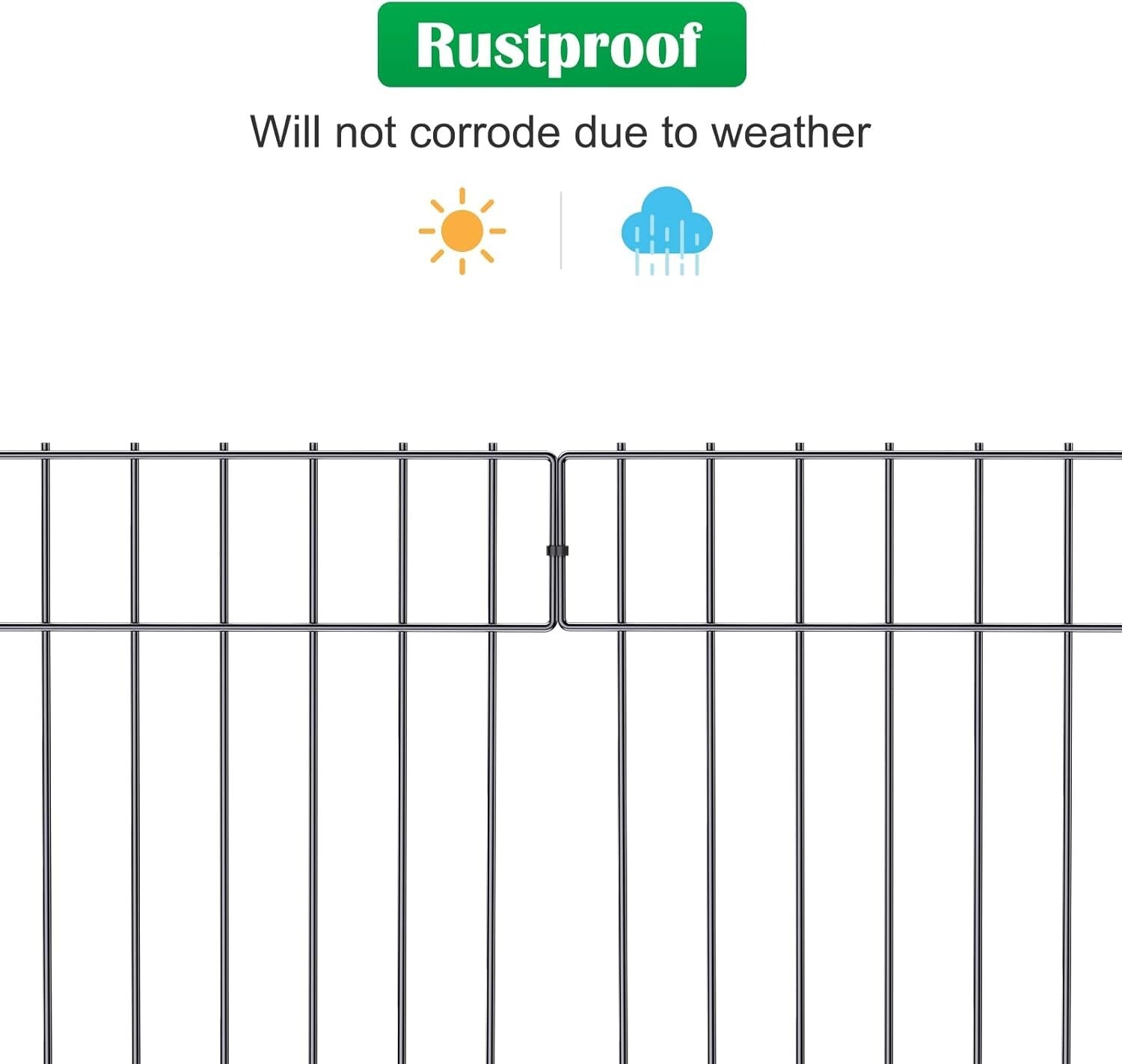 Easy Install Metal Animal Barrier Fence - 25 Panels, 17"H for Garden Protection