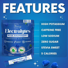 Load image into Gallery viewer, Caffeine-Free Blue Raspberry Electrolytes Powder - 30 Pack for Refreshing Energy
