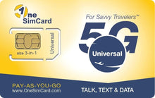 Load image into Gallery viewer, Stay Connected with Universal SIM Card: 4G in 50+ Countries, Free Incoming Calls