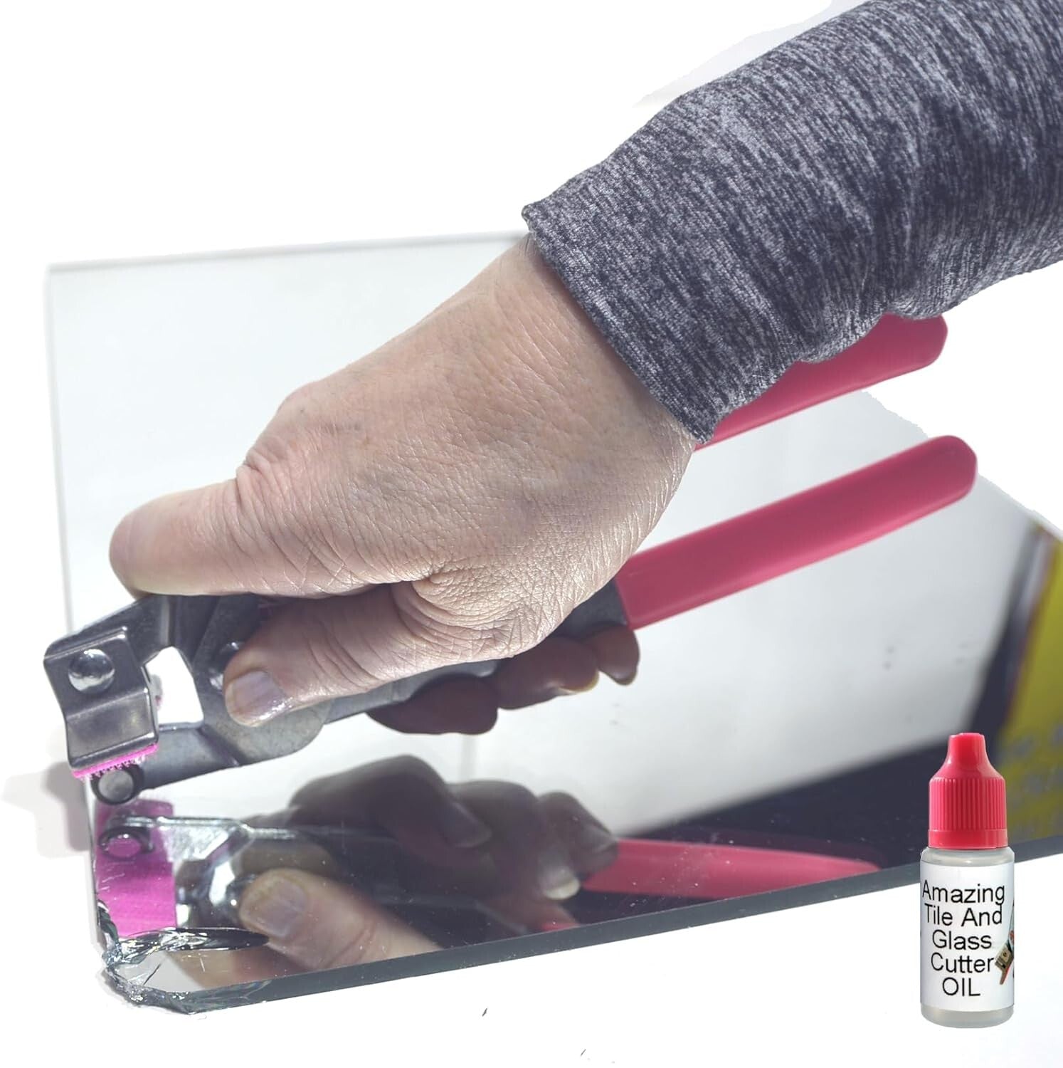 Versatile Manual Glass Cutter with Oil, Cuts 1-22mm Glass & Tiles Effortlessly